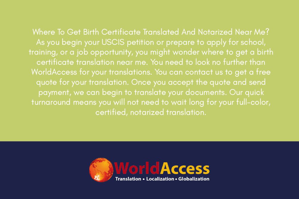 Birth certificate translation services in Las Vegas - USCIS approved